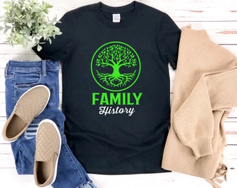 Cadeau d’histoire familiale, Chemise généalogique, Chemise d’arbre généalogique, Généalogie familiale, Cadeaux généalogistes, Racines familiales, T-shirt Ancestry