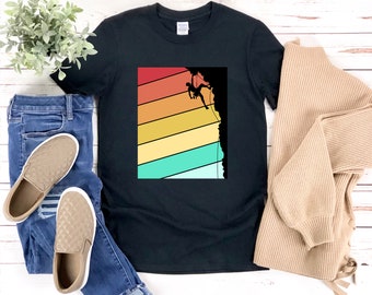 Camicia da arrampicata vintage, regalo per gli amanti della montagna, regali per l'arrampicata su roccia, maglietta per arrampicata su roccia, camicia da alpinista, camicia da bouldering