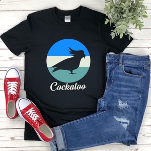 Retro Cockatoo Shirt, Retro Bird Shirt, Vintage Bird Shirt, Bird Silhouette Shirt, Parrot Shirt, Cockatoo Gift, Cockatiel Shirt Vintage