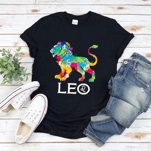 Colorful Lion Shirt, Leo Shirt, Leo Sign Shirt, Leo Symbol Shirt, Leo Zodiac Shirt, Horoscope Leo Shirt, Leo Tshirt