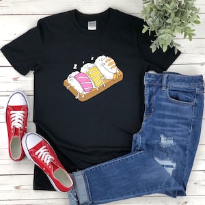 Lustiges Sushi-Shirt, Sushi-Schlafen, Sushi-Shirt, Sushi-Humor-Geschenke, süße Sushi-Shirts, japanisches Sushi-Shirt, Sushi-Geschenk