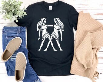 Gemini Twin Shirt, Constellation Shirt, Gemini Girl, Gemini Shirt, Gemini Symbol Shirt, Gemini Sign, Gemini Zodiac Shirt, Gemini Horoscope