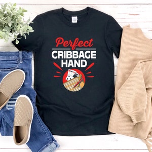 Camisa Cribbage, Mão Cribbage Perfeita, Dizendo Cribbage, Camiseta Cribbage, Camisa de Jogo de Cartas, Jogo Cribbage, Presente Cribbage