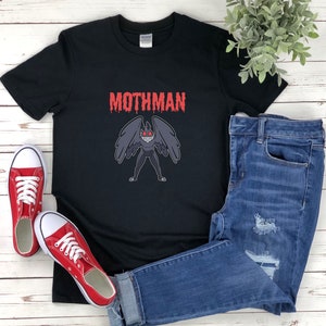 Mothman T Shirt, Smiling Mothman, Mothman Shirt, Mythical Creatures Shirt, Mothman Gift, West Virginia Shirt, Cryptid Shirt