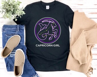 Camicia Capricorno Ragazza, Capricorno Camicia, Capricorno Capra Camicia, Capra Mare, Simbolo Capricorno, Regali Per Capricorno, Capricorno Zodiac Shirt