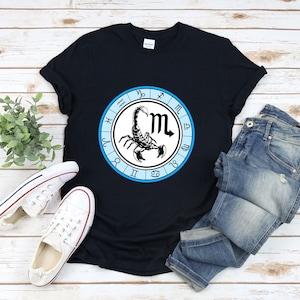Koszulka zodiakalna Skorpiona, konstelacja Skorpiona, koszulka ze znakiem zodiaku, symbol Skorpiona, koszulka z horoskopem, koszulka Skorpiona, koszulka Skorpiona