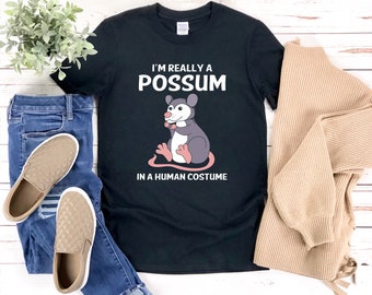 Possum Costume, Opossum Shirt, Possum Shirt, Halloween Shirt, Im Really A Possum In A Human Costume, Rodent Shirt