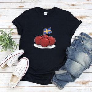 Camisa sueca, camisa almôndega, almôndega sueca, camisa para amantes de comida, presentes suecos, camisa sueca, camiseta sueca