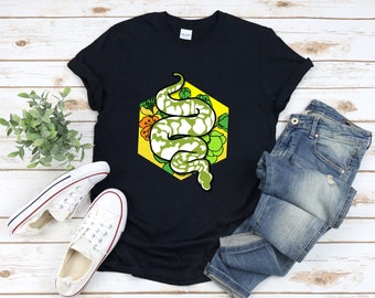 Ball Python Shirt, Python Shirt, Reptile Shirt, Snake Shirt, Python In Flower, Python Tshirt, Python Lover Shirt