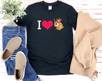 Jackalope Shirt, I Love Jackalope, Cute Rabbit Shirt, Jackrabbit Shirt, Cryptid Shirt, Jackalope Tshirt, Mythical Creature Gifts