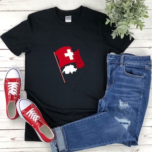 Chemise drapeau Suisse, chemise Suisse, cadeau suisse, chemise carte Suisse, t-shirt Suisse, cadeaux Suisse