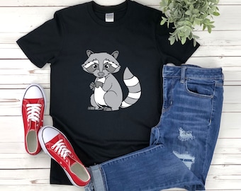 Linda camisa mapache, camisa mapache, camisa mapache, regalos para amantes de los animales, amante del mapache, camiseta mapache, regalos mapache