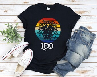 Löwenkopf Shirt, Leo Shirt, Vintage Löwen Shirt, Retro Sternzeichen Shirt, Löwe Shirt, Leo Symbol Shirt, Leo Zeichen Shirt, Löwe Geburtstagsgeschenke