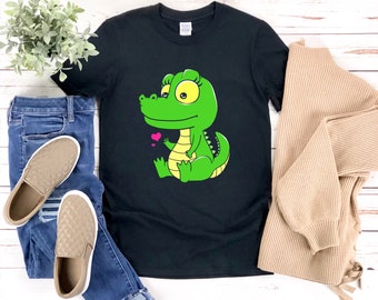Chemise de crocodile mignon, chemise de crocodile, chemise de zoo, chemise d’alligator mignon, cadeau d’amoureux des reptiles, t-shirt alligator, chemise d’alligator