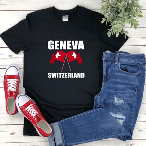 Geneva Switzerland Shirt, Geneva Shirt, Switzerland Flag Shirt, Swiss Flag Shirt, Switzerland Shirt, Swiss Shirts