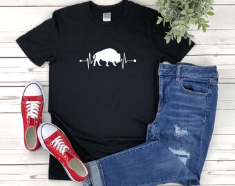 Bison Shirt, Bison Lover Shirt, Bison Heartbeat, I Love Bison, Bison Gifts, Buffalo Shirt, Zoology Shirt, Bison T-shirt