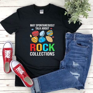 Rock Sammler Shirts, Lustiges Geologie Shirt, Darf spontan über Rock-Kollektionen sprechen, Rock Liebhaber Geschenk