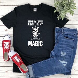 Baphomet Shirt, Funny Baphomet Shirt, Funny Goth Shirt, I Like My Coffee How I Like My Magic, Coffee Lover Shirt