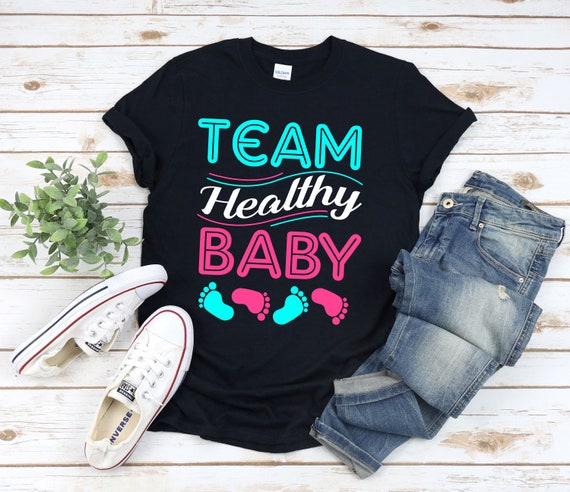 Team Healthy Baby Pink Blue Gender Reveal Baby Shower Shirt Team Healthy Baby Pink Blue Gender Reveal Baby Shower Shirt