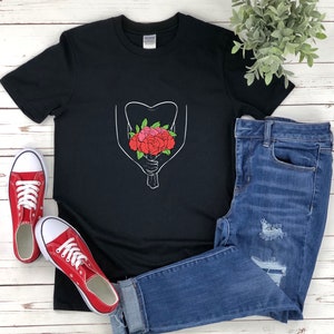 Bride Shirt, Bridal Shower Shirts, Bride T-shirt Flowers, Bachelorette Party Shirts,  Bridal Shower Gift, Bride Tshirt