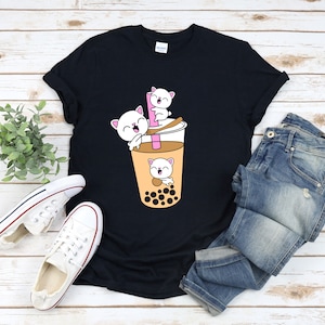 Cat Drinking Boba Milk Shirt, Bubble Tea T Shirt, Cat Boba Shirt, Funny Drinking Shirts, Boba Tea Lover Shirt, Kawaii Cat Shirt