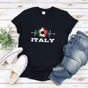 Italy Soccer Shirt, Football Heartbeat, Italian T-shirt, Italy Shirt, Soccer Ball Gift, Italy Football Shirt, Italian Soccer Shirt