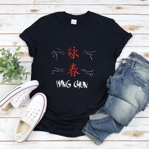 Camisa Wing Chun, camisa de carácter chino, camisa de letras chinas, camisa de Kung Fu, camisa de artes marciales, regalos para artistas marciales