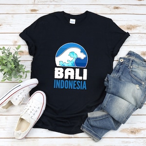Bali Shirt, Wave Shirt, Beach Shirt, Summer Vacation Shirt, Indonesian Shirt, Indonesia Shirt, Bali Tee Shirt