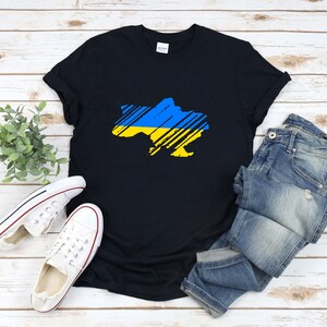 Chemise de carte de l’Ukraine, chemise du drapeau de l’Ukraine, chemise de l’Ukraine, chemise ukrainienne, chemise du drapeau ukrainien, t-shirt de l’Ukraine