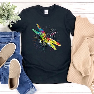 Dragonfly Shirt, Colorful Dragonfly Shirt, Dragonfly T-shirt, Dragonfly Tshirt, Dragonfly T Shirt, Dragonfly Gifts