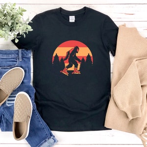 Roller Skating Shirt, Vintage Skate Shirt, Bigfoot Roller Skating, Funny Bigfoot Shirt, Retro Bigfoot, Roller Skating Gift image 5