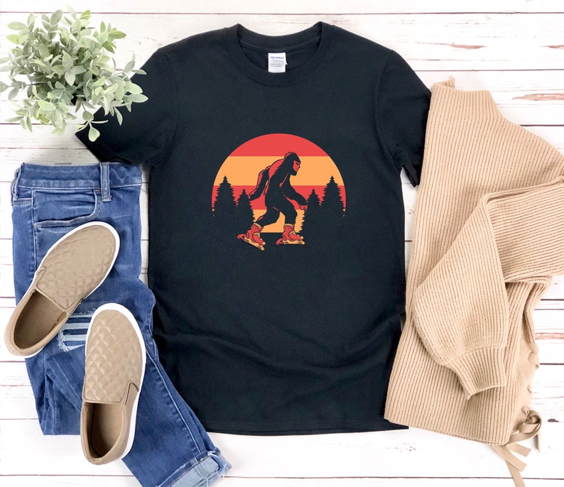 Roller Skating Shirt, Vintage Skate Shirt, Bigfoot Roller Skating, Funny Bigfoot Shirt, Retro Bigfoot, Roller Skating Gift image 5