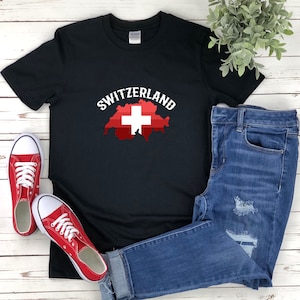 Switzerland Map Shirt, Switzerland Shirt, Swiss Shirts, Switzerland Flag Shirt, Switzerland Gifts, Swiss Tshirt