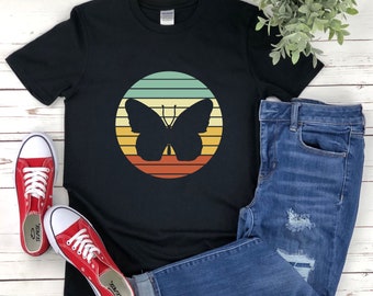 Camisa de mariposa vintage, camisa de mariposa monarca, camisa de entomólogo, mariposa de colores, camisa de mariposa, camisa de entomología, camisa de insectos