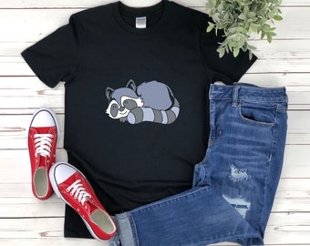 Camisa de guaxinim fofa, guaxinim fofo, camisa de guaxinim engraçada, guaxinim adormecido, camisa de animal adormecido, amante de guaxinim