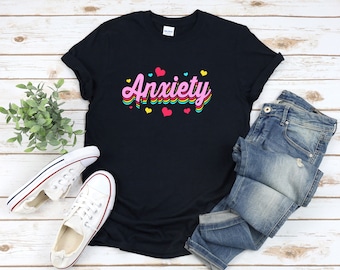 Cute Anxiety Shirt, Anxiety Tshirt, Anxiety Shirt, Social Anxiety Shirt, Kawaii Anxiety,  Anxiety T-shirts, Mental Health Shirt