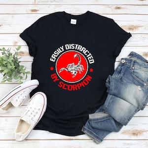 Camisa Escorpión Vintage, Camisa Scorpions, Camisa Scorpion Divertida, Fácilmente Distraído Por Escorpión, Camisa Scorpions Vintage, Camisa Stinger