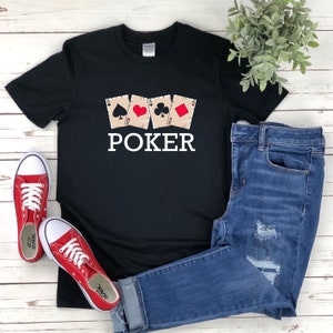 Camicia da poker, camicia da gioco, camicia da gioco di carte, t-shirt giocatore di poker, camicia Texas Holdem, camicia da poker per gli uomini, maglietta da poker, maglietta da poker