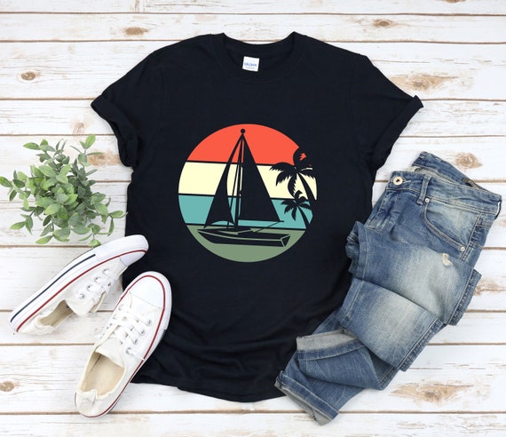 Retro Sailing Shirt, Retro Beach Shirt, Sailboat Shirt, Sailing
