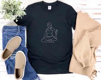 Yoga Shirt, Yoga Pose Tshirt, Yoga Shirt Vrouwen, Meditatie Shirt, Workout Shirts, Mediteer Shirt, Yoga Workout, Fitness Shirts voor vrouwen