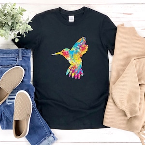 Hummingbird Shirt, Colorful Bird, Hummingbird T Shirt, Hummingbird T-shirt, Hummingbird Tshirt, Hummingbird Gifts