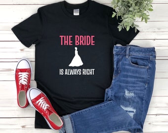 Rolig brudtröja, bruden har alltid rätt, brud-T-shirt, bröllopströjor, gift tröja, rolig äktenskapströja, förlovningströjor