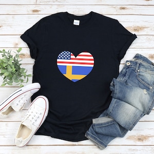 Swedish American Shirt, Half American Half Swedish, Sweden American Flag, Sweden Flag Shirt, Swedish Flag Shirt, Sweden Shirt