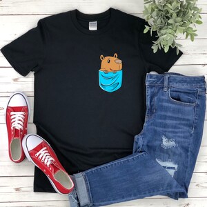 Cute Capybara Shirt, Capybara In Pocket, Capybara Lover Shirt, Animal Lover Shirt, Capybara Tshirt, Capybara T Shirt