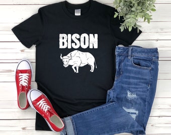Bison Shirt, Bison Silhouette, Bison T-shirt, Bison Tshirt, Buffalo Tshirt, Buffalo Shirt, Bison Gifts