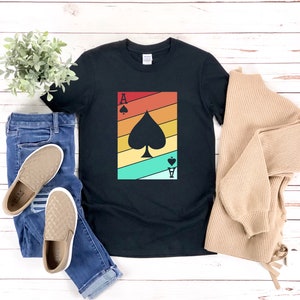 Vintage Poker Shirt, Poker Shirt, Retro Kaarten, Spade Shirt, Poker Player T-Shirt, Casino Shirt, Card Game Shirt, Texas Holdem Shirt