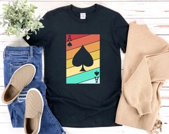 Vintage Poker Shirt, Poker Shirt, Retro Cards, Spade Shirt, Poker Player T-Shirt, Casino Shirt, Card Game Shirt, Texas Holdem Shirt
