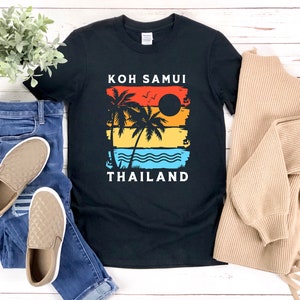 Koh Samui, Retro Beach Shirt, Thailand Shirt, Retro Thailand Shirt, Vacation Shirt, Thailand Tshirt, Beach Shirt