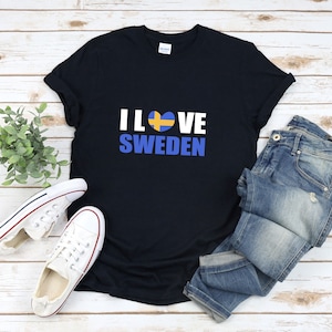 Sweden Shirt, I Love Sweden, Swedish T-shirt, Swedish Shirt, Sweden Flag Shirt, Gifts For Swedish, Swedish Flag Shirt