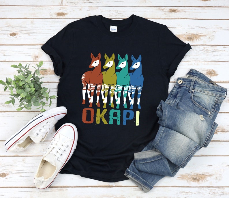 Okapi Shirt, Forest Animal Shirt, Endangered Animals Shirt, Okapi Squad, Colorful Okapi, Africa Animal Shirt, Colorful Animals image 4